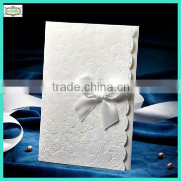 2014 white fancy wedding invitation card