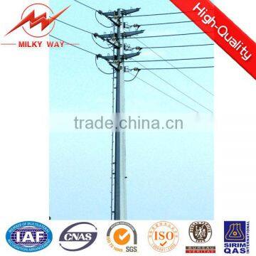 11kv hot dip galvanized electricity octagonal utility poles