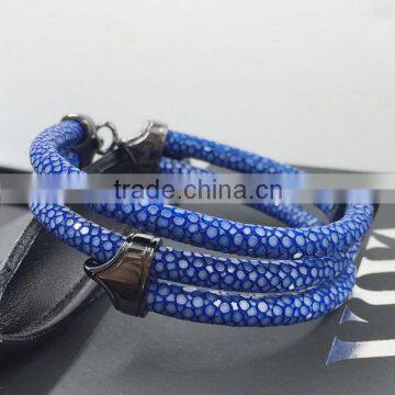 2016 Newest Arrival Luxury Genuine Stingray Bracelet With Three Strand Design Man Stingray Bracelet