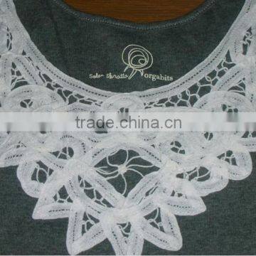 100% cotton embroideried battenburg lace collar