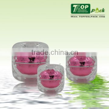 High end 15g 30g cosmetic PMMA (acrylic) jar in diamond shape