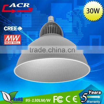 High Quality Rating Bridgelux COB 30W LED High Bay Light DLC Approved 5 Years Warranty