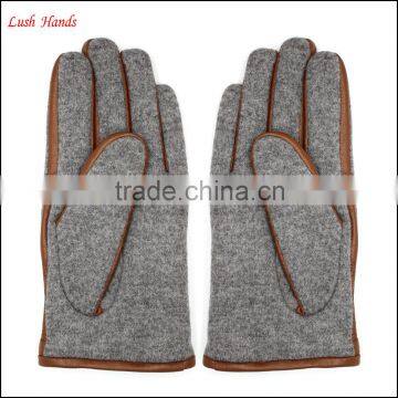 Men's Fashion Woolen and Leather Stitch Touch Screen Gloves photo-3
