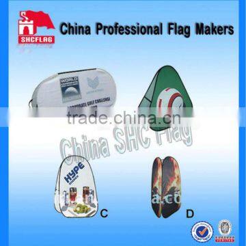 Many different shapes and sizes of pop up a frame banner