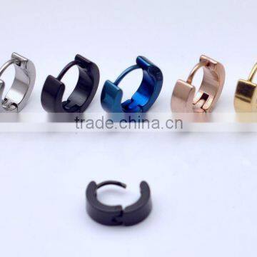 Cool Men's Stainless Steel Round Hoop Earring photo-2