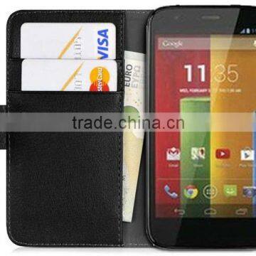 Wallet leather stand case with card holder For Moto G cases phone