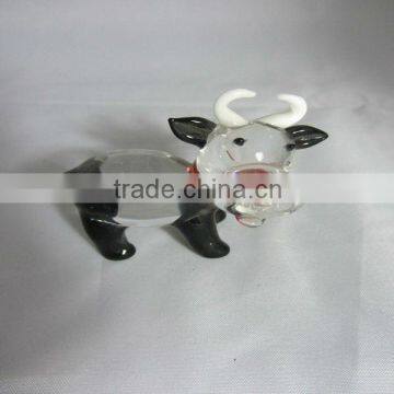 Cute Cow Shaped Glass Gift,murano glass animal figurines