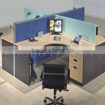 Modern Appearance Workstation Round Shape 4 Person Wooden Office Cubicle(SZ-WS929)