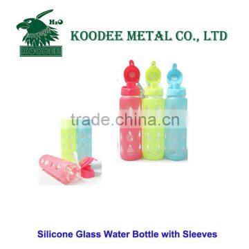New Borosilicate BPA Free Heat-Resistant Sports Glass Water Bottle With Silicone Sleeve
