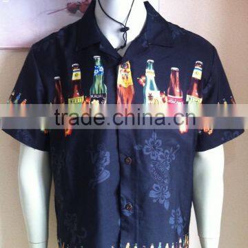 Black Beach Shirt Short Sleeve Hawaiian Shirts for men