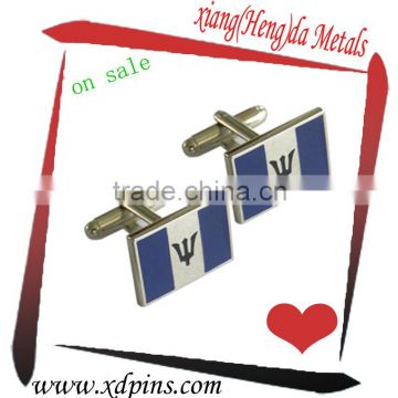 2015 hot seling blue and whit custom enamel cuff links