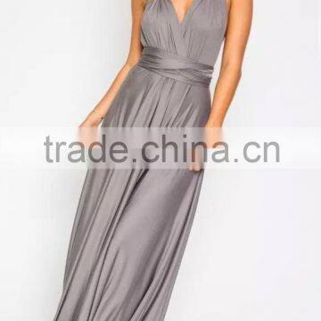 Cocktail Gown Dress Bandage Women Long Maxi Dress Convertible Wrap Bridesmaid Dress