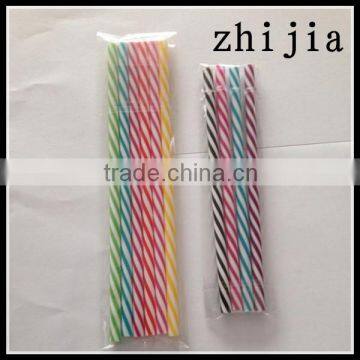 Colorful plastic wrapped striped straws with Affixed Stopper                        
                                                Quality Choice