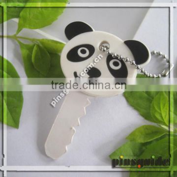 China Manufacturer Safety Custom Shape Cute PVC Panda Key Head Cover For Souvenir