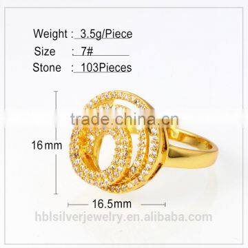 Fashionable Dubai 18k Gold Plated Jewelry , CZ Pave Diamond Jewelry photo-2