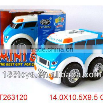 Cartoon B/O car with lights,funny mini electric car for kids