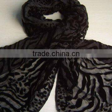 burnout silk velvet scarf