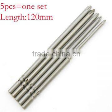 5PCS 802 Round Shank Magnetic Phillips Cross Screwdriver Bits Electric Screwdriver bits120mm Length AR-75