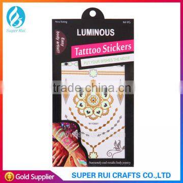 2015 Best Design Metallic Glow in the Dark Body Tattoo Sticker photo-3