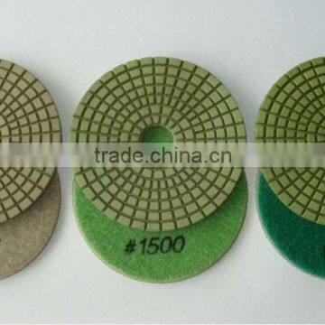 Flexible angle grinder wet polishing pads for granite and marble