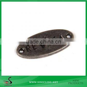 Sinicline Custom Small Oval Metal Clothing Label with Two Holes