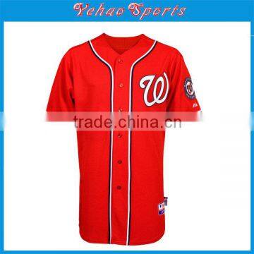 red color fashion baseball jersey,new design baseball jersey