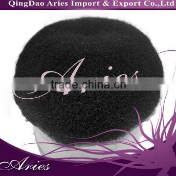 Best quality custom africa american toupee Indian remy hair toupee,black mens toupee