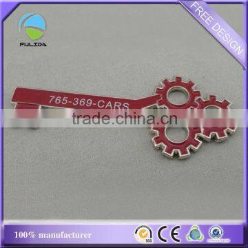 Custom Key Shaped Metal Red Enamel Promotional Pin Badge photo-3