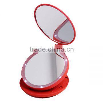 High-end portable compact mirror & travel set pocket mirror with led lights