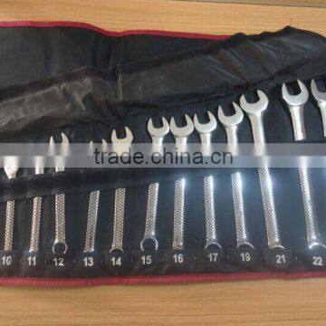 Chrome vanadium 14pcs combination wrench set(metric size & inch size)