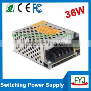 Factory price led strip power supplies 36w 12v 24v 36v switch mode power supply YJP-S03612