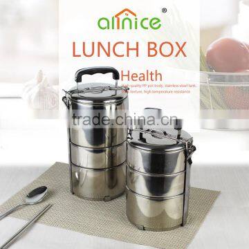 multilayer item hot sale stainless steel thermal food warmer carrier/protable tiffin lunch box with fixed stand for school