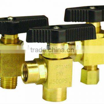 Angle Brass Panel Mount Ball Valve