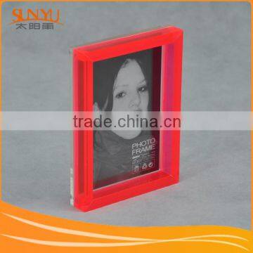 Hot Sale Clear Acrylic Glass Block Perspex Photo Frame for Home Decoratio Stand