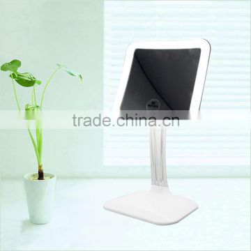 Square mirror with led