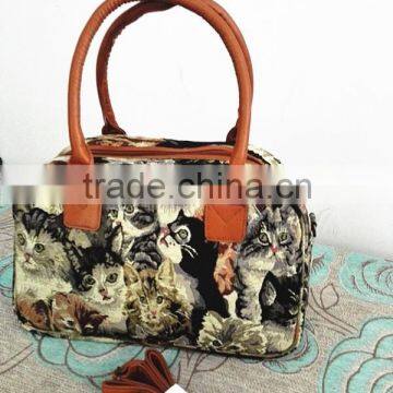 2016 Custom tapestry jacquard canvas shouldbag with high quality