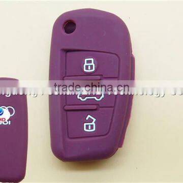 High Quality silicone key purse for 3 buttons colorful remote key cover silicone wallet ring key purse