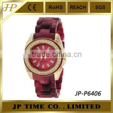 Fashion resin watches for asia market with stone cover