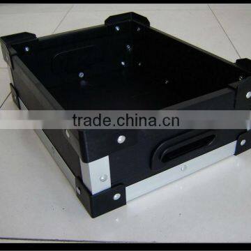 Anti-static conductive stackable corrugated plastic tray