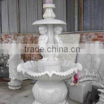 Baby dancing water fountain hand carved stone sculpture from Vietnam