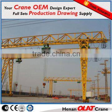 Trussed type single girder gantry crane drawing