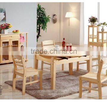 Imported solid scotch pine wood dining round table