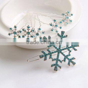 Fancy Frozen Elsa Snow Shape Alloy Snow Hair Clips photo-2
