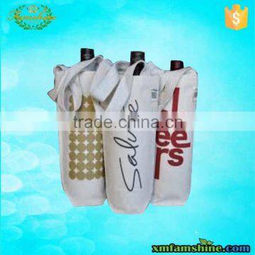 customized cotton canvas wine bottle gift bag