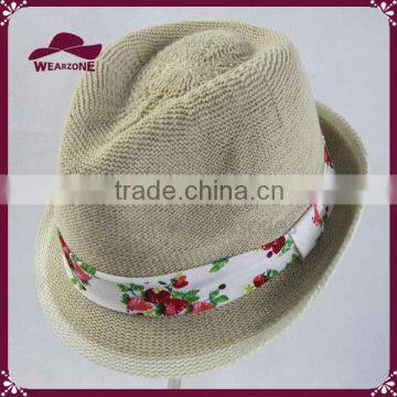 Promotional cheap knitted fedora fashion hats for woman