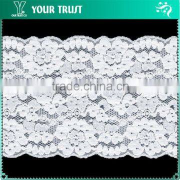 Width 14.3 Centimeter White Stretch Tape Trim Spandex Jacquard Elastic Lace
