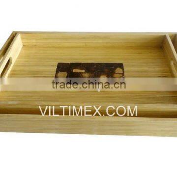 Best selling bamboo tea trays - Environmentally friendly hand crafted with natural color