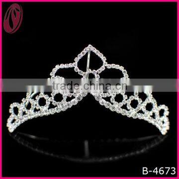 Decorative Miss American Hair Piece Crown Metal Rhinestone Crown Tiara