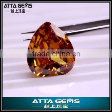 champagne heart cut CZ-shining facted gems zirconia