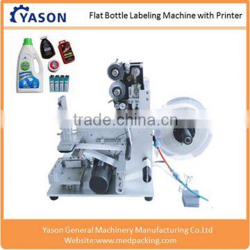 Flat Bottle Label Printing Machine,Semi Automatic Labeling Machine with Date Printer